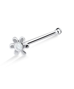 Floral Silver Bone Nose Stud NSKD-728